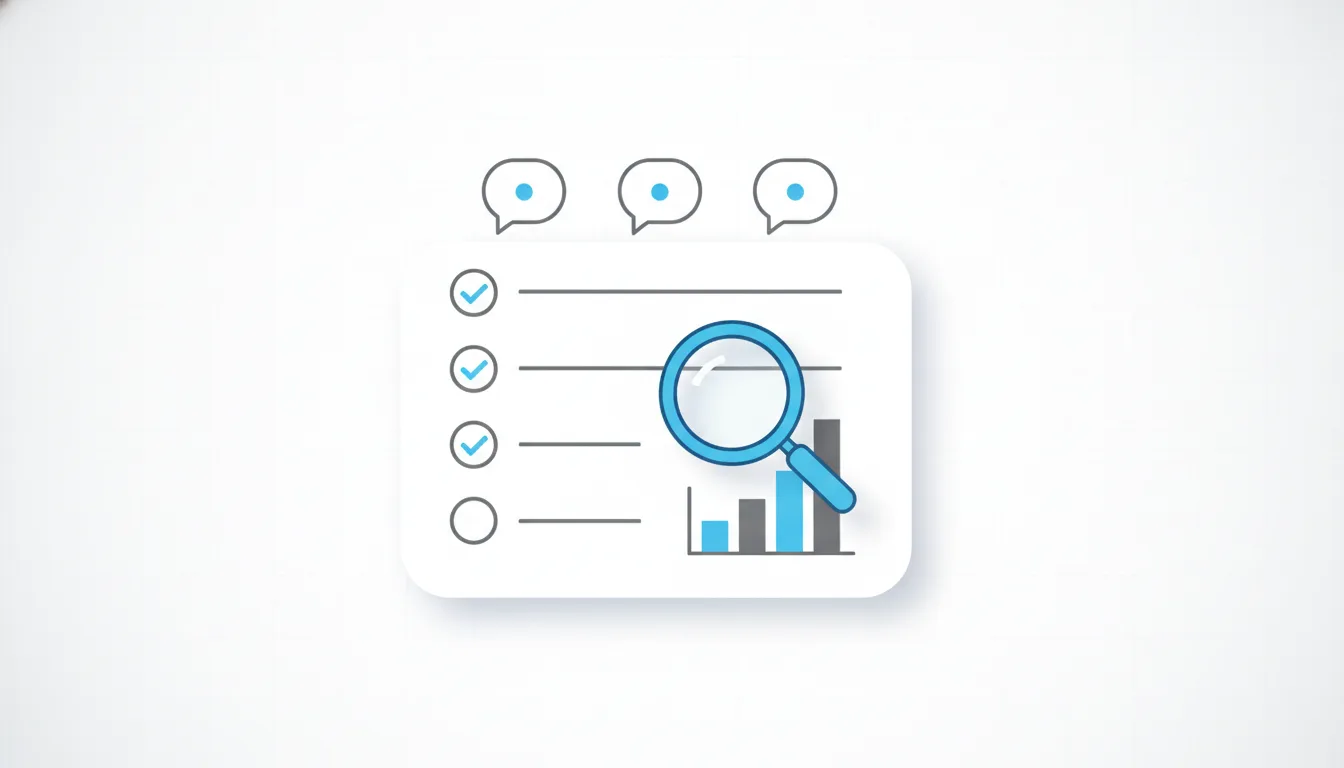 A clipboard-style audit scorecard checking a brand's presence across ChatGPT, Google AI Overviews, and Perplexity.