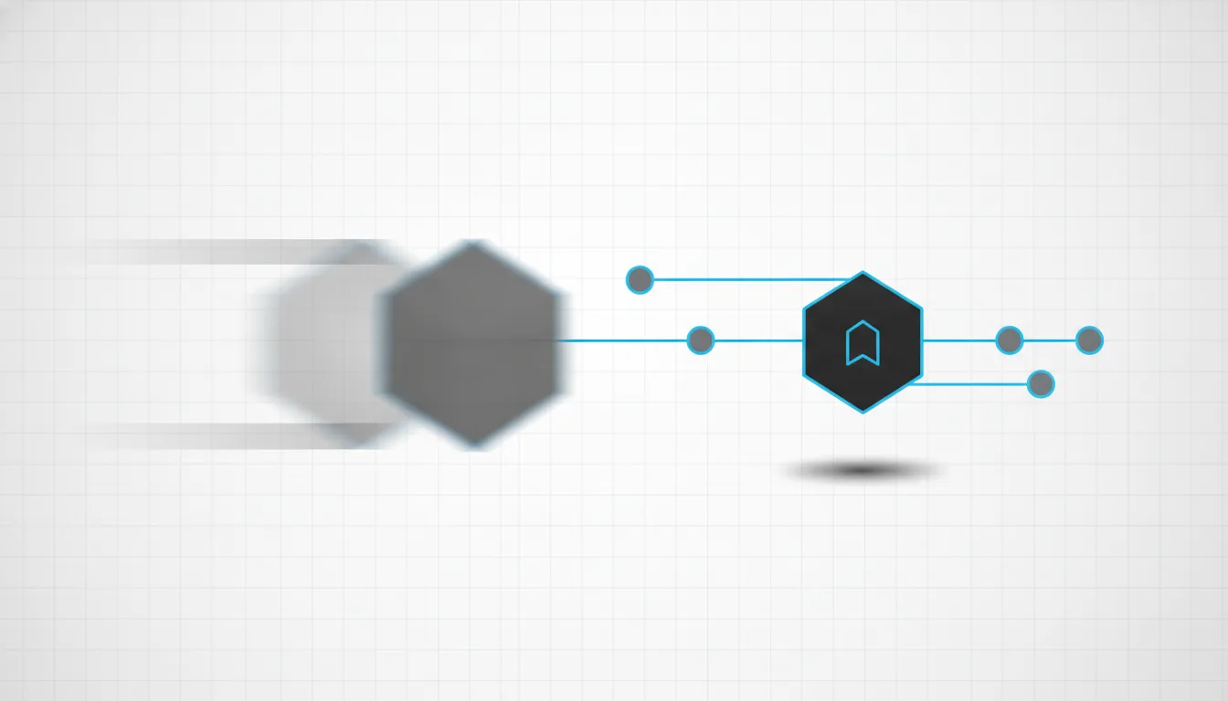 A blurry brand label coming into sharp focus, representing AI gaining a clear, accurate understanding of a brand entity.
